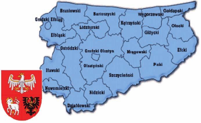Rozwój Polski Wschodniej 159 2.4. Województwo warmińsko-mazurskie Województwo warmińsko-mazurskie położone jest w północno-wschodnim obszarze Polski. Zajmuje powierzchnię 24 173,17 km 2.