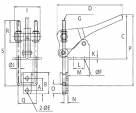 120 102 41 UQ 36 541 545 41,04 36,94 9 154 130 150 60 UQ 36 541 590 52,00 46,80 siła kn długości Docisk pionowy z dźwignią poziomą Docisk pionowy