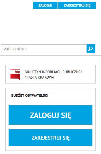 INSTRUKCJA REJESTRACJI I GŁOSOWANIA W BUDŻECIE OBYWATELSKIM MIASTA KRAKOWA Aby przeglądać lub zagłosować na projekty w budżecie obywatelskim miasta Krakowa należy wejść na stronę pod adresem budzet.