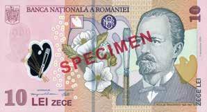 B/4 Rumunia 10 lei Uwaga: w obiegu znajdują się również banknoty z