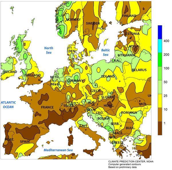 Strona 2 z 6 Odchylenie temperatury od normy w Polsce i innych krajach