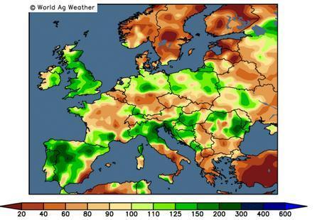 Strona 5 z 6 Spodziewane wielkości opadów atmosferycznych w Polsce i krajach europejskich w okresie 27 lutego - 7 marca 2017 (górna mapa) i okresie 7-15