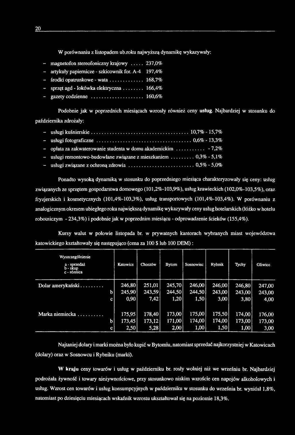 Njrdziej w stosunku do pździernik zdrożły: - usługi kuśnierskie... 10,7% - 15,7% - usługi fotogrficzne...0,6% - 13,3% - opłt z zkwterownie student w domu kdem ickim.