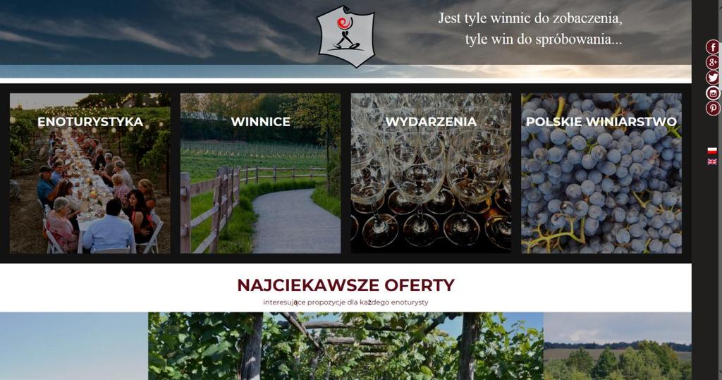 3.3 Portale i platformy promocji i sprzedaży produktów enoturystycznych Polski Portal Enoturystyczny jedną z ciekawszych pozycji w zasobach sieci Internet na rynku polskim.