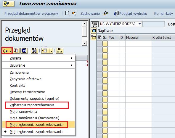 5. W oknie Przegląd dokumentów kliknij ikonę aby określić wariant wyboru dokumentów: a) Aby