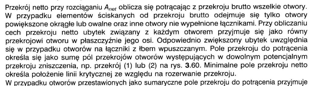 NOŚNOŚĆ PRZEKROJU OSŁABIONEGO