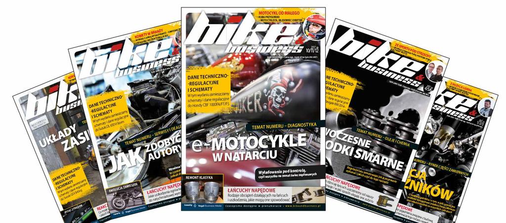 INFORMACJE O TYTULE Magazyn branży motocyklowej Bike & Business Nakład: 4000 egzemplarzy Format: 210 297 mm (A4) Częstotliwość: kwartalnik Bike & Business ukazuje się na licencji tytułu Bike und