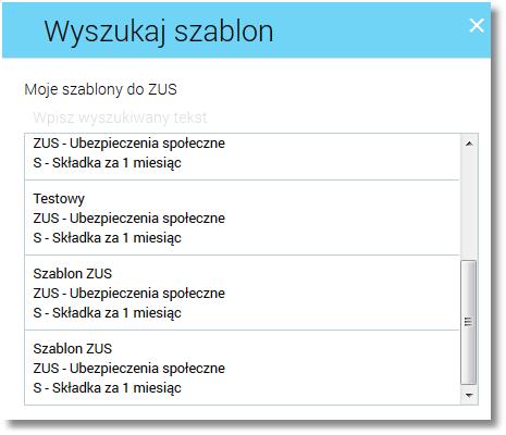 obciążenia, który można zmienić, pole wymagane, UŻYJ SZABLONU- link umożliwiający skorzystanie ze zdefiniowanego szablonu