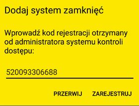 Weryfikacja kodu PIN jest opcją zabezpieczającą i można ją pominąć, jeśli użytkownik nie chce wprowadzać kodu przy każdym zablokowaniu komponentu zamykającego.