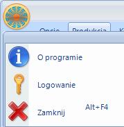 Podczas logowania należy kliknąć w ikonę klucza: Podczas użytkowania programu należy kliknąć w ikonę okna z
