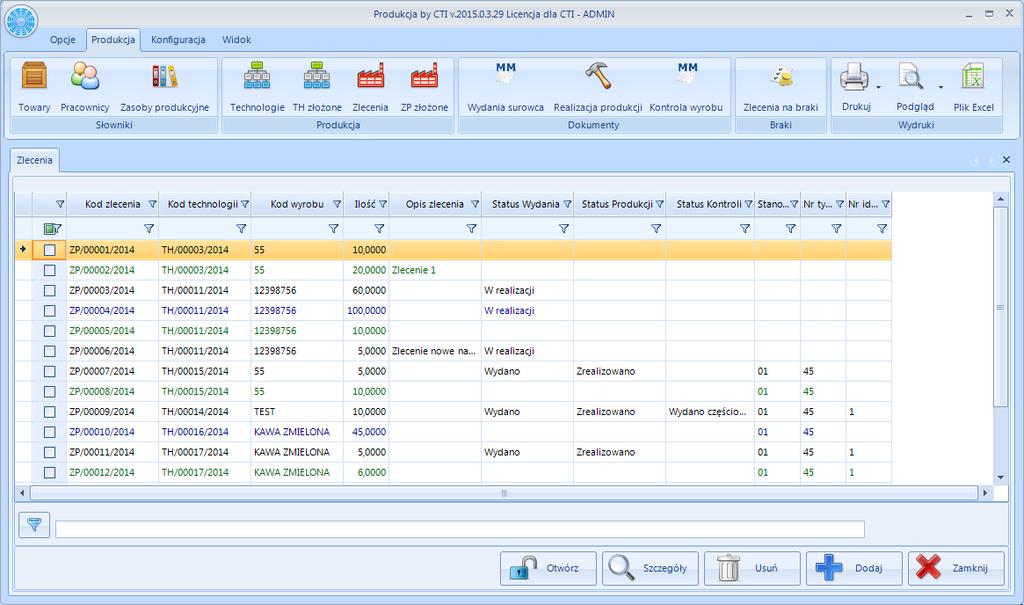 1. Wstęp Produkcja by CTI to moduł w pełni zintegrowany z Comarch ERP Optima.