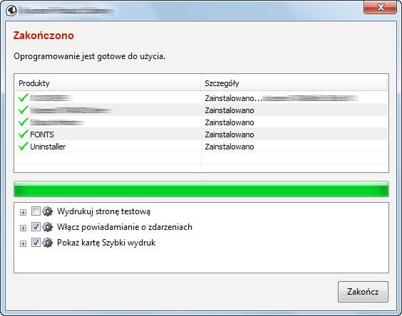 Instalacja i konfiguracja urządzenia > Instalacja oprogramowania 4 Kliknij przycisk [Zainstaluj]. Po kliknięciu przycisku [Zainstaluj] zostanie wyświetlony monit o zgodę na gromadzenie danych.