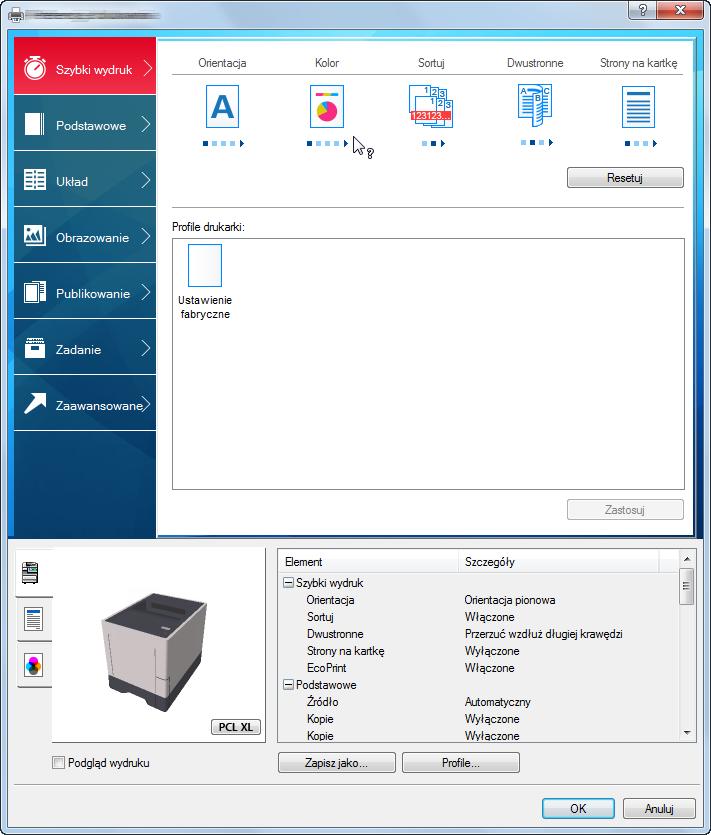 Drukowanie z komputera > Drukowanie z komputera Pomoc sterownika drukarki Sterownik drukarki jest dostarczany wraz z plikami pomocy.