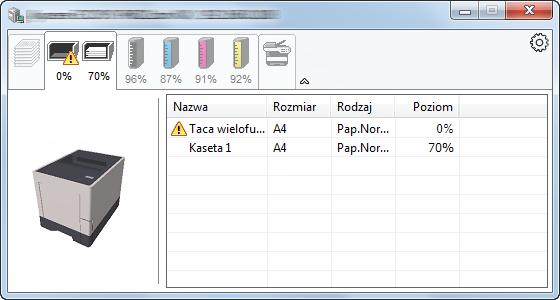 Drukowanie z komputera > Status Monitor Zakładka postępu drukowania Wyświetlany jest stan zadań drukowania.
