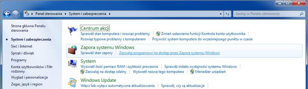 Przygotowanie przed rozpoczęciem użytkowania > Przygotowanie do wysłania dokumentu do folderu współdzielonego Konfiguracja Zapory systemu Windows Zezwól na