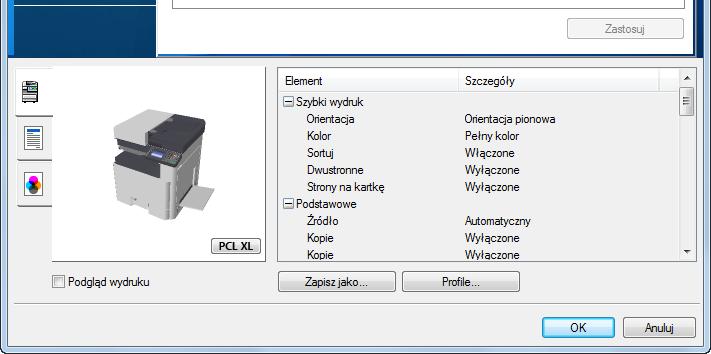 Obsługa na komputerze PC > Drukowanie z komputera Drukowanie z komputera Aby wydrukować dokumenty z aplikacji, należy wykonać poniższe czynności.