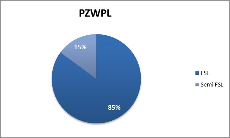 Udział procentowy poszczególnych usług na koniec 2017 roku.