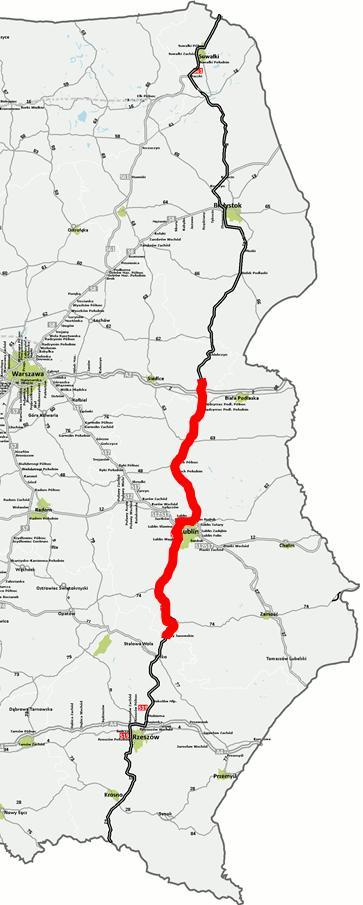 Zadania ujęte w PBDK w perspektywie finansowej 2014-2023 Budowa drogi S19 Via Carpatia z podziałem na zadania: woj. lubelskie 1. Budowa drogi S19 odc. gr. woj. mazowieckiego i lubelskiego Lubartów 2.