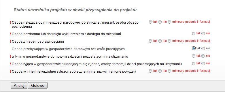 Pole obowiązkowe dla studentów niepełnosprawnych Pole