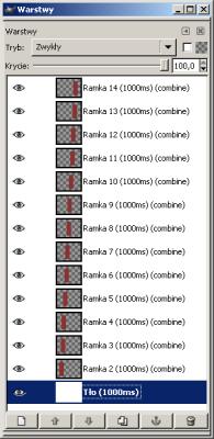 3. Każda ramka o innym czasie trwania (pamiętaj, że 1 s = 1.