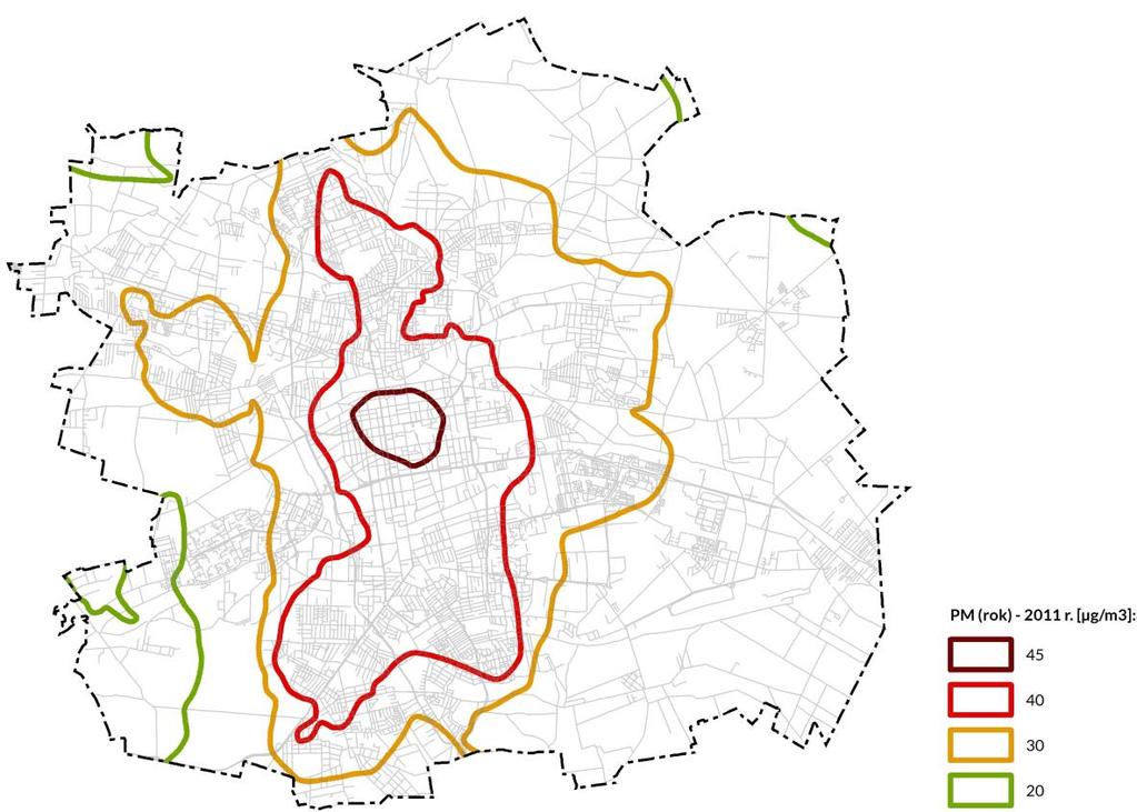 Liczba obszarów przekroczeń poziomu dopuszczalnego pyłu PM10 w 2014 roku osiągnęła podobny poziom do poprzedniego roku.