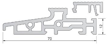 70mm 70x20x4500, EV1, PCV szary, folia ochronna Numer Profile podprogowe TS511612 Opis