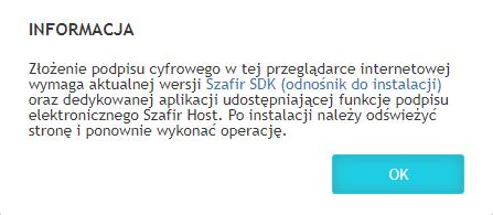 2. Tworzenie konta 9 Rys. 6. Tworzenie konta przy pomocy podpisu cyfrowego Uwaga: Podpis cyfrowy wymaga przeglądarki internetowej wspierającej aplety Javy.