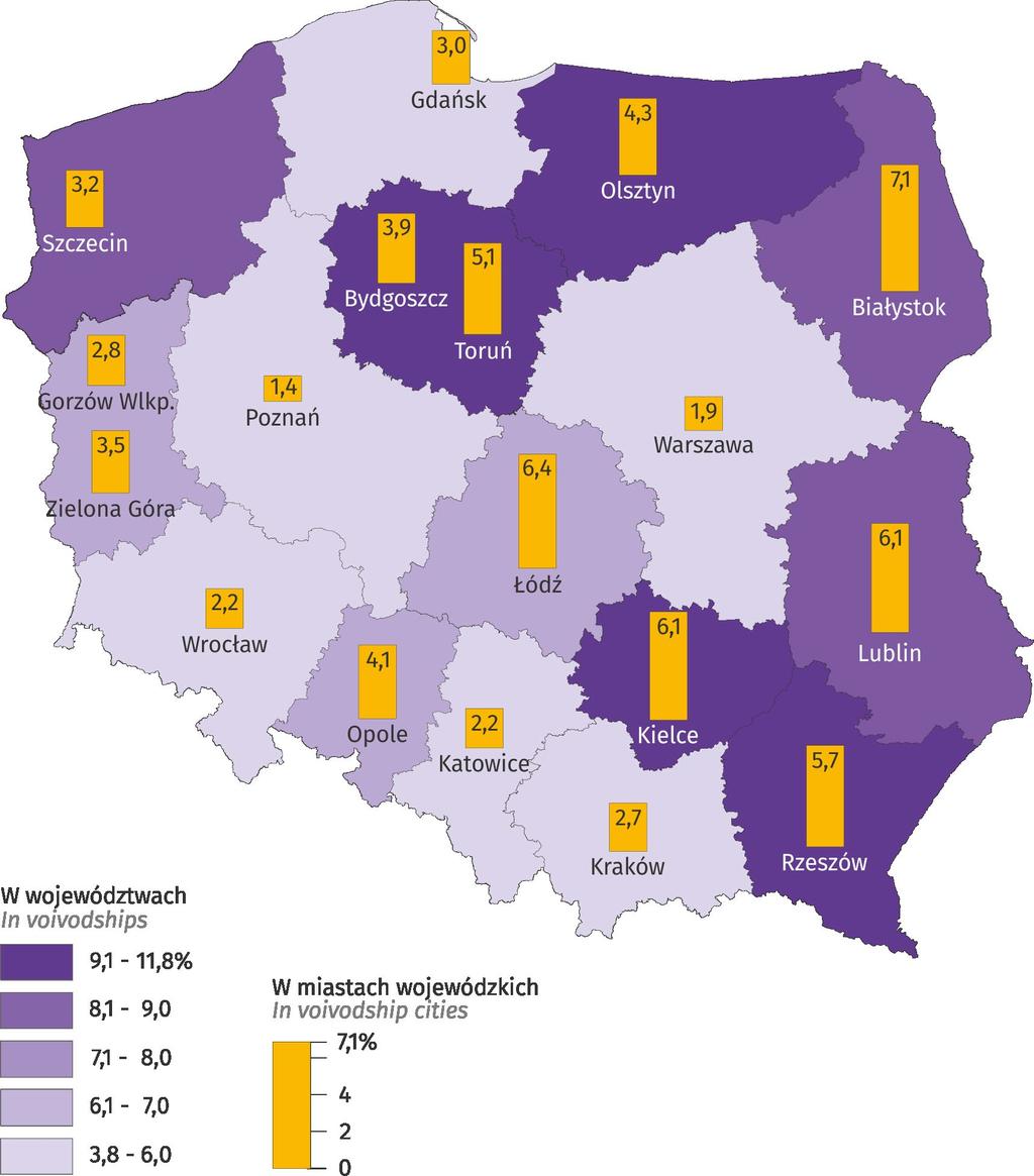 RZESZOW COMPARED TO VOIVODSHIP CITIES Mapa 6. Map 6.