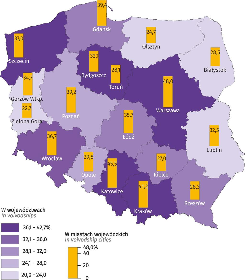 RZESZOW COMPARED TO VOIVODSHIP CITIES 2.5. Turystyka 2.5. Tourism Mapa 9. Map 9.