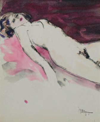 Adam hoffmann (1918-2001) striptys Węgiel, papier, 51 x 36,5 cm, sygn.
