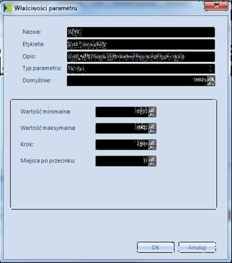 Rysunek 57 Okno dodawania parametru Parametr pojawi się na liście dostępnych parametrów: Rysunek 58