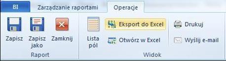 Formatowanie wartości kolumny Opcje raportu Tabela Raporty typu tabela oferują następującą