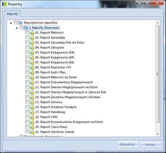 3.3.8 Import i eksport raportów Jedną z funkcji sprawiających, że Comarch ERP Optima Analizy BI jest narzędziem elastycznym i przyjaznym dla użytkownika, jest możliwość importowania i eksportowania
