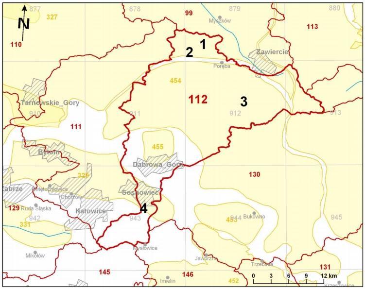 Rysunek 3. Lokalizacja JCWPd nr 112. Źródło: Państwowa Służba Hydrogeologiczna Informacje szczegółowe dotyczące JCWPd nr 111 oraz JCWPd nr 112. Tabela 2. Charakterystyka JCWPd nr 111.