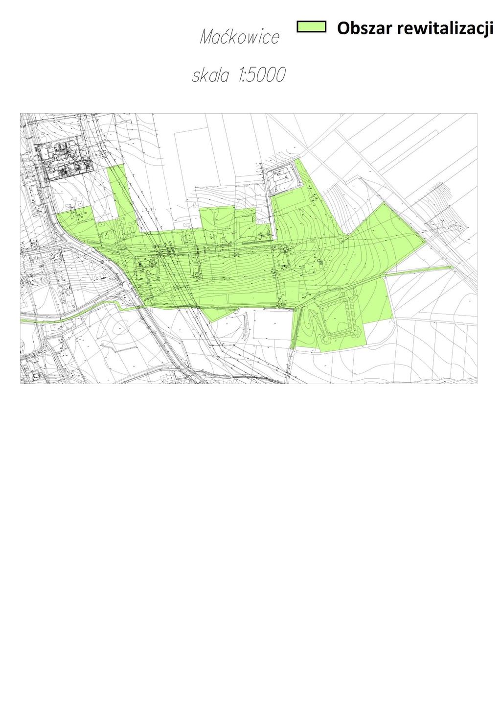 Mapa nr 6 Teren zdegradowany dla obszaru nr 2 - Teren Parku oraz Pałac w Maćkowicach wraz z