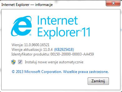 4.2. Uruchamianie By zapewnić maksymalną wydajność aplikacji po stronie użytkownika należy przeglądarkę Internet Explorer zawsze uruchomiać w trybie blokującym działanie wszelkich zainstalowanych