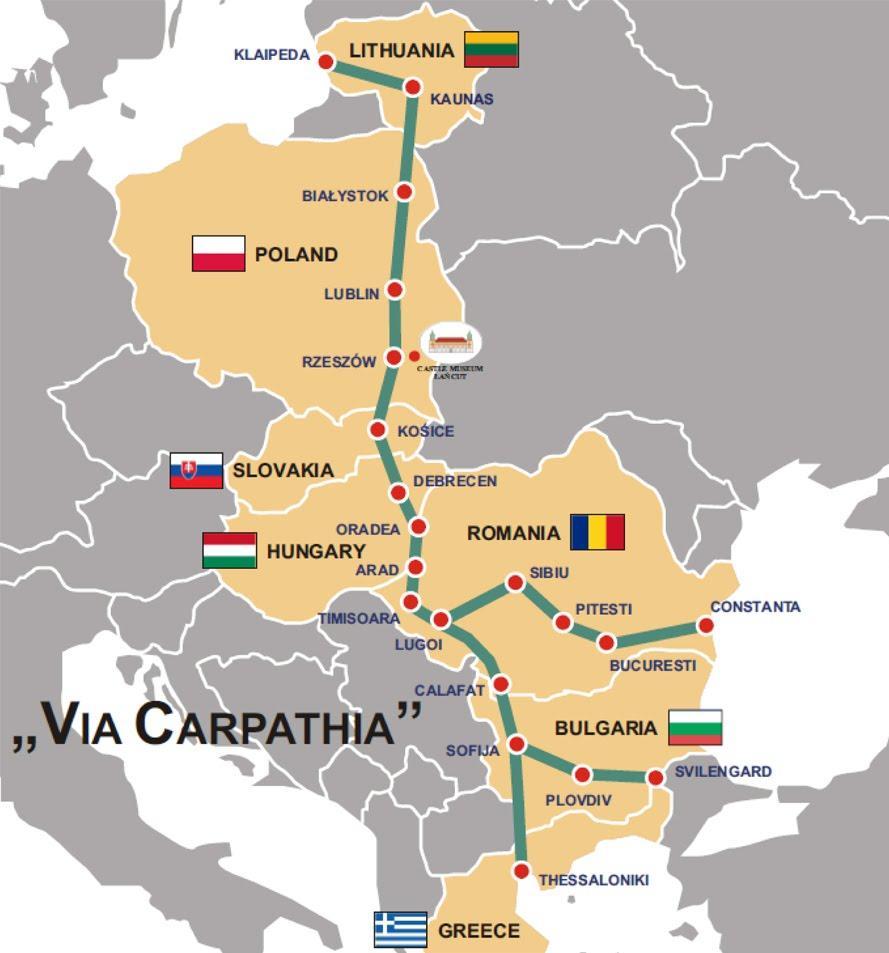 Łącząc ółnoc z ołudniem Europy Idea utworzenia szlaku Via Carpatia została zapoczątkowana w 2006 r.