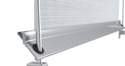 Roller blinds are made with special aluminum profiles, anodized or painted by powder paint any color RAL at the customer request. The guide rails are made with anodized aluminum or stainless steel.