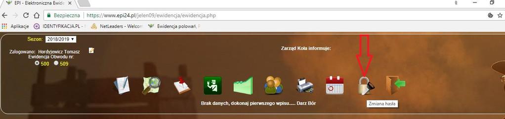 ) Następnie należy zatwierdzić zmiany klikając w ikonę dyskietki 5. Kolejnym krokiem jest zmiana hasła.