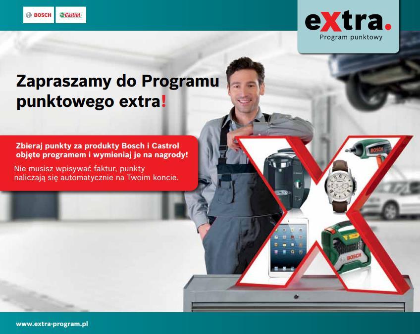 Bosch Extra Zbieraj punkty za produkty Bosch i Castrol objęte programem i wymieniaj je