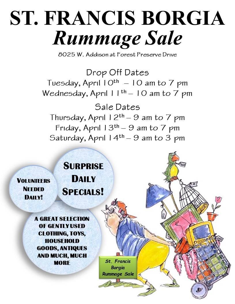 C.W.C. Meeting Due to our Parish Rummage Sale the week of April 9th thru the 14th our next meeting will be Monday, April, 16th. Doors open at 11:30 am.