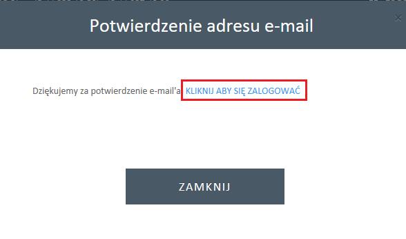 Po wybraniu opcji Kliknij aby się zalogować, zostaniesz przekierowany do okna logowania. Wpisz Login użytkownika podany w procesie rejestracji konta.