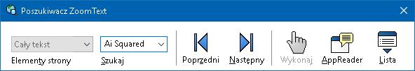 196 Przeszukiwanie strony Przeszukiwanie strony wyświetla prosty pasek narzędzi, gdzie możesz wpisać wyraz lub frazę do odszukania, a potem użyć elementów sterujących lub komend klawiszowych do