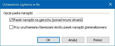 Rozdział 7 Funkcje narzędzi 217 Ustawienia czytania w tle Ustawienia czytania w tle pozwalają zdecydować o tym jak będzie wyglądał pasek narzędzi czytania w tle. Zmiana ustawień czytania w tle 1.