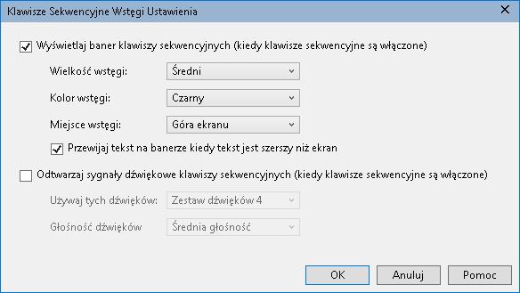 48 Baner klawiszy sekwencyjnych Po wejściu do trybu klawiszy sekwencyjnych można wyświetlić baner, zawierający dokładniejsze informacje o tym trybie, informujący o tym, że ten tryb jest aktywny.