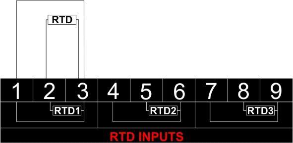 Rys. 3.1.2. Dwuprzewodowe podłączenie czujnika W celu wykonania takiego podłączenia należy wpiąć czujnik pomiędzy zaciski 2 i 3. Zaciski 1 i 3 należy zewrzeć ze sobą możliwie najkrótszym przewodem.