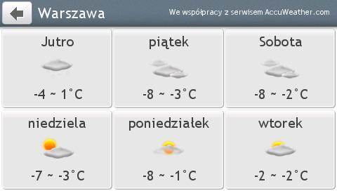 Jeśli jest to dostępne, stuknij przycisk Więcej, aby wyświetlić prognozę pogody. Jak przełączać wyświetlanie temperatury w stopniach Celsjusza i Fahrenheita?