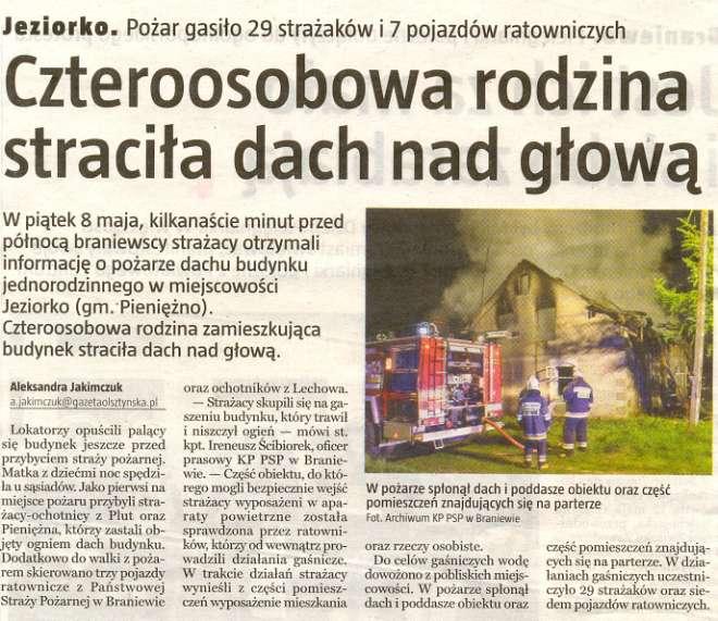 IKAT gazeta braniewska, 15-21.05.2015r IKAT gazeta braniewska, 15-21.05.2015r Tradycyjnie w maju poszczególne gminy powiatu braniewskiego organizują obchody Gminne Dnia Strażaka dla członków ochotniczych straży pożarnych.