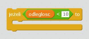 Teraz już możemy wykorzystać klocek jeżeli i przygotować warunki, w jakich będą się
