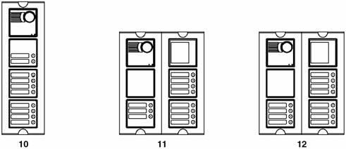 ZEWNĘTRZNE PANELE PRZYCISKOWE Z CZARNO-BIAŁĄ KAMERĄ TV Płyty numerowe Moduły dodatkowe 2 x 1145/14-2 x 1145/14-2 x 1145/14 - Płyta z kamerą 1745/70 1745/21 1745/70 Płyta z przyc. I miejscem na mod.